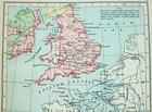 Vintage Longmans Map Of England   France In The Year 1259