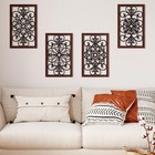 4 Pieces Thicken Rustic Wall Decor Modern Farmhouse Wooden Hollow Carved Desi   