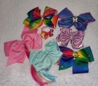 Jojo Siwa Bows Tye Dye Gemstone Hair Pink Iridescent Collectibles Lot Of 5