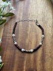 Sterling Silver Purple Spiny Oyster Freshwater Pearl Anklet Bead Bracelet 8 Inch