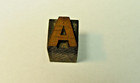 Antique Letterpress Wood Type Printing Block Letter A Hamilton Era Vtg 5-line