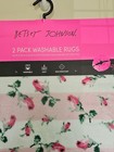 Betsey Johnson Pink Floral Washable Bath Rugs - 2-pack