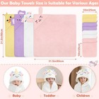 12 Pcs Baby Bath Towels For Infants Toddlers  4 Pcs Animal Hooded Baby Towels   