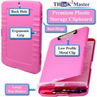 Think2master Pink Plastic Storage Clipboard With Pencil Holder    25  Heavier  