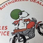 Vintage Triumph Motorcycles Porcelain Sign - Garage Snoopy Dealer Biker