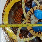 Butterfly Wing Folk Art Floral Geometric Design Collage Ooak 17 X 17  B37