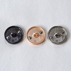 Set Of 3 Chanel Buttons  Round  Black  Gold  Silver  18mm  Stamped