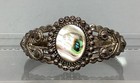 Vintage Sterling Silver Abalone Cuff Bracelet