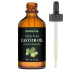 Castor Oil Organically Grown 100  Pure Glass Bottle Cold Pressed Hexane Free Eye