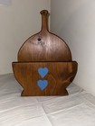 Vintage Wooden Paper Plate Holder Farmhouse Country Cottage Grandmacore Hearts