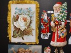 Vintage Christmas Ephemera Lot - Cards Die Cut Santa Scrap Tags Stickers Seals