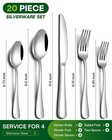 20 Piece Silverware Set  Stainless Steel Flatware Set For 4 Food Grade Cutlery U