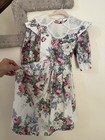 Cottage Core Victorian Style Vintage 90s Girls Floral Dress 