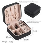 Jewelry Organizer Travel Case Pu Leather Ring Earring Necklace Storage Box Black