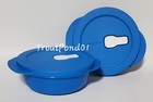Tupperware Crystalwave Microwave Bowl Set 2 Round Container 2 5 Cups Basic Blue