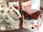 Needle Book Sewing Lady Slow Stitching Album 4 x 6  Full Tools Ctn Lace Crochet