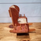 Vintage Sewing Caddy Rocking Chair Spool Holder Pin Cushion 70 s