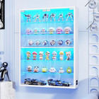 Sports Card Display Case Wall Mount Glass Door Led Motion Sensor Cabinet White