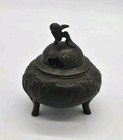 Antique Asian Bronze Tripod Floral Incense Burner