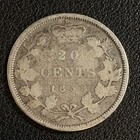 1858 Canadian 20 Cents Queen Victoria  km4   925 Silver 4 3g Asw