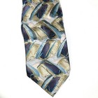 Jerry Garcia Tie Drummers Collection Thirty-two 1996 Blue Beige 100  Silk New 