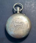 Vintage Engraved Steam Locomotive Pocket Watch Case With Crystal Sz 18