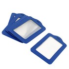 5 Pcs Blue Clear Vertical Design Strap Hole Business Id Card Badge Holder Pouch