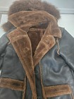 Jordan Craig Black Denali Faux Shearling And Leather Hooded  Jacket Kids Size 16