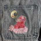Vintage Disney Denim Overall Dress Girls 11 Blue Embroidered 4 Town Bunny Cloud