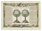Antique Map  globe Terrestre  and  Globe Celeste  Brion De La Tour  1761