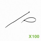 8 Inch Nylon Uv Resistant Cable Wire Zip Tie 40 Lbs - Black 100 Pack Lot Pcs Qty