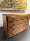 Primitive Wooden Drawers Cubby Spool Cabinet Sewing Box Tool Box Storage Vintage