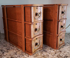 Vintage Set Of 6 Ornate Antique Wood Sewing Machine Drawers And 2 Drawer Frames