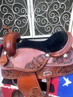 Western Saddle Trail Pleasure Tooled Leather Horse Barrel  Tack 15 16 17 18