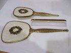 1950s Matson Vanity Set- Mirror Brush Comb-rrose Flower Antique Gold New In Box