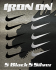      10-piece Nike Swoosh Iron-on  5 Silver  5 Black - 1  Each