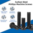 Unc 2 4 6 8 10 1 4 5 16 Black Pozi Phillips Pan Bolts Machine Screws Round Head