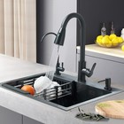 21 7 In Black Kitchen Sink Stainless Steel Single Bowl Sink With Pulldown Faucet