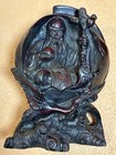 Chinese Asian Shou Lao Immortal God Vintage Peach Dark Resin Figurine Statue