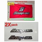2pack Snap On Tool Box Logo Emblem Chrome Plastic Badge Decal 8  Inch  5ft Flag