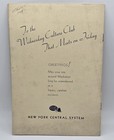 1937 Wednesday Culture Club Nycrr New York Central System Railroad Dining Menu