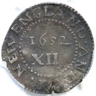 1652 Noe-12 R-6 Pcgs Xf Details Massachusetts Oak Tree Shilling Silver Coin