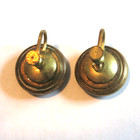Vtg Wwii British Royal Air Force Button Earrings Screw Type Eagle Crown Ooak