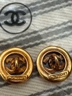 Authentic Vintage Chanel Goldtone Logo Cc Buttons 13mm   Set Of 2