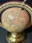 Vintage Style 6    Small Desk Globe Brass Base Old World Map Decor Meridian Ring