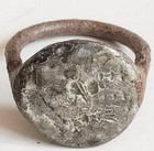 Ancient  1st Century A d  Roman Silver On Iron Rim Ring 25mm