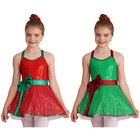 Kids Girls Dance Dress Stage Performance Ballet Leotard Sleeveless Tutu Dress