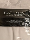 Lauren Ralph Lauren Spencer Border Sateen Euro Sham 26x26 White Sage Cotton New