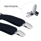Buyless Fashion Men Suspenders 48  Elastic Adjustable 1  Leather Y Shape Back