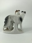 Vtg Unterweissbach German Porcelain Borzoi Dogs Figurine Handpainted Schaubach